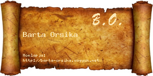Barta Orsika névjegykártya